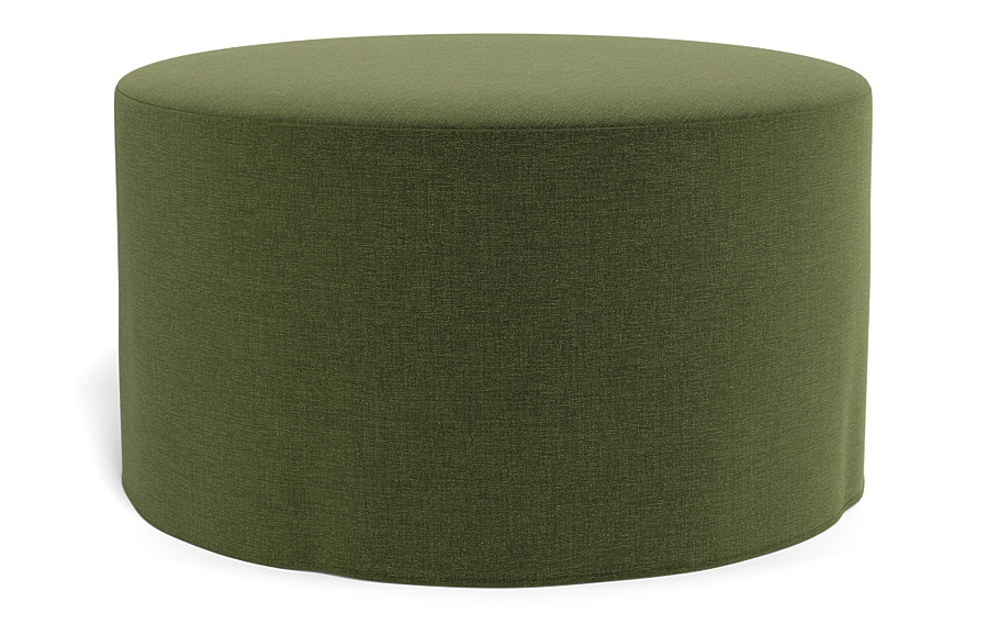 Dixon Slipcovered Round Ottoman - Image 2
