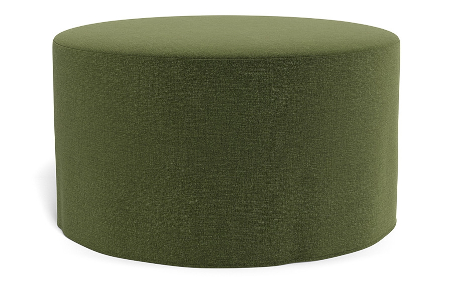 Dixon Slipcovered Round Ottoman - Image 4