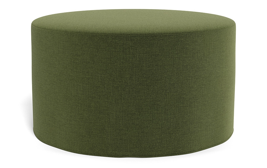 Dixon Slipcovered Round Ottoman - Image 1