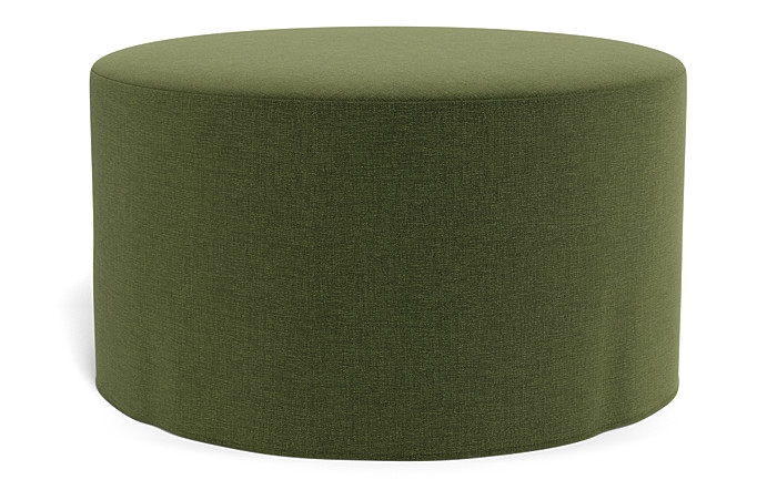 Dixon Slipcovered Round Ottoman - Image 1