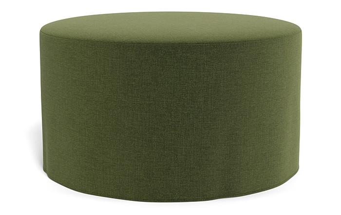 Dixon Slipcovered Round Ottoman - Image 4