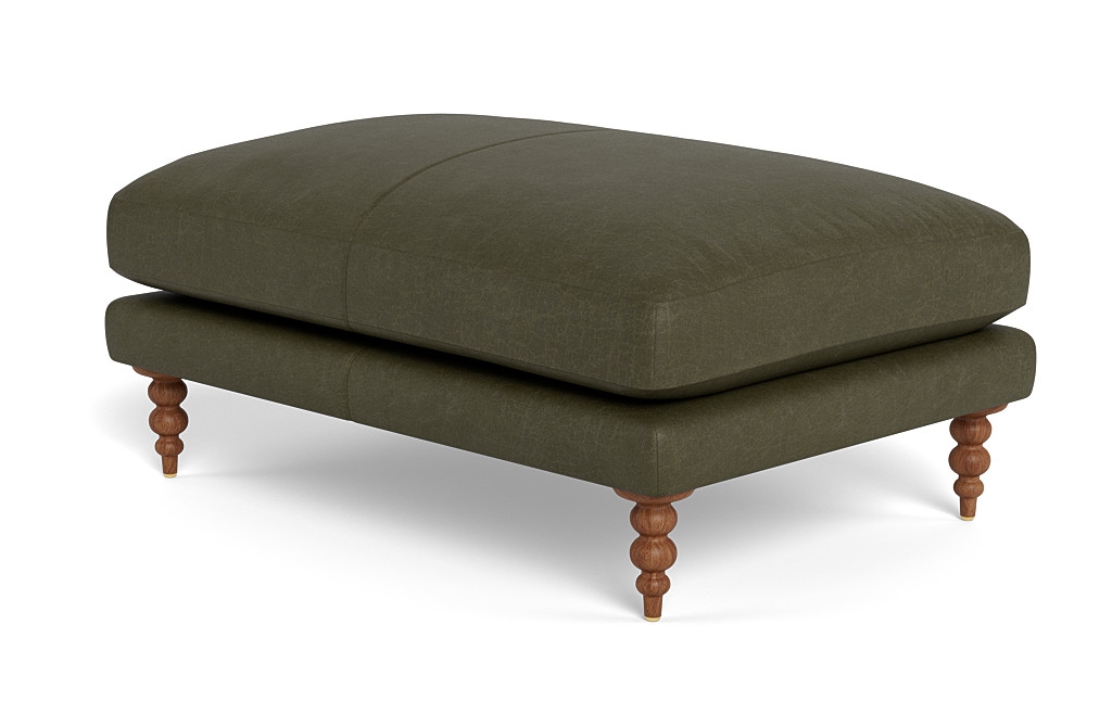 Maxwell Leather Ottoman by Apartment Therapy - Image 3