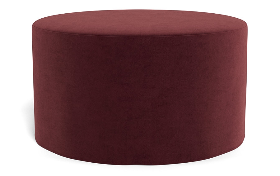 Dixon Slipcovered Round Ottoman - Image 0