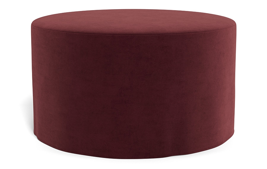 Dixon Slipcovered Round Ottoman - Image 1