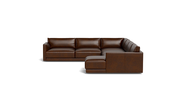 Lukas Leather 4-Piece 5-Seat Corner Chaise Sectional Right - Image 1