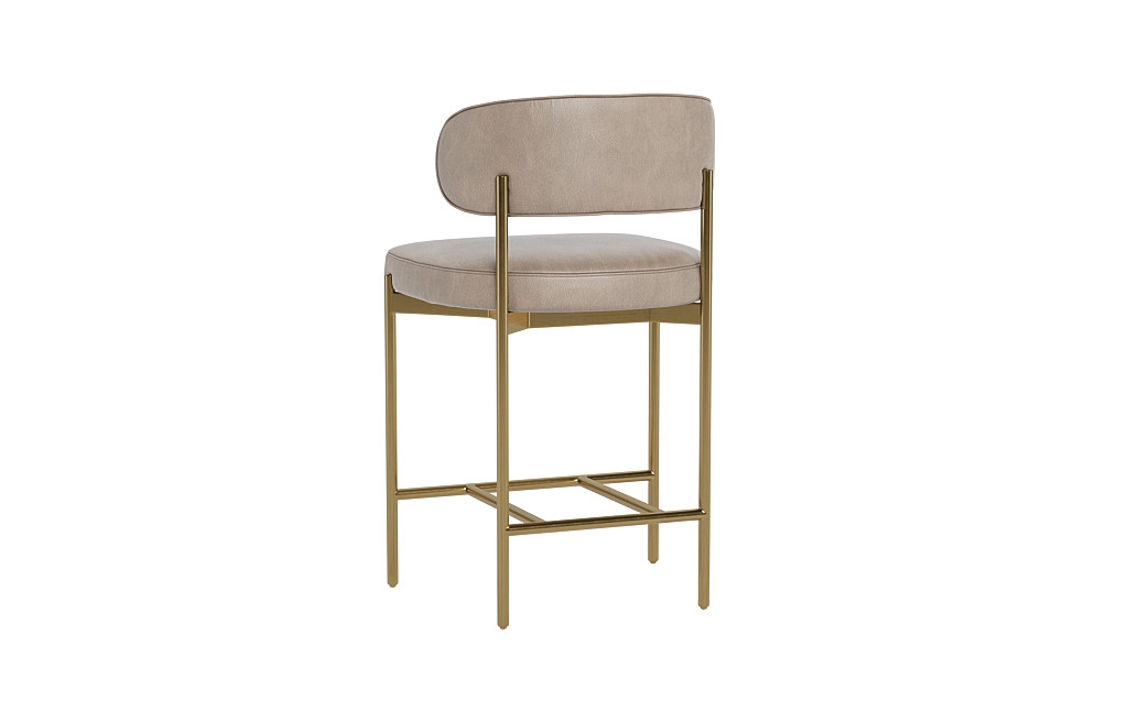 Hollis Leather Metal Framed Counter Stool with Brass Legs - Image 3