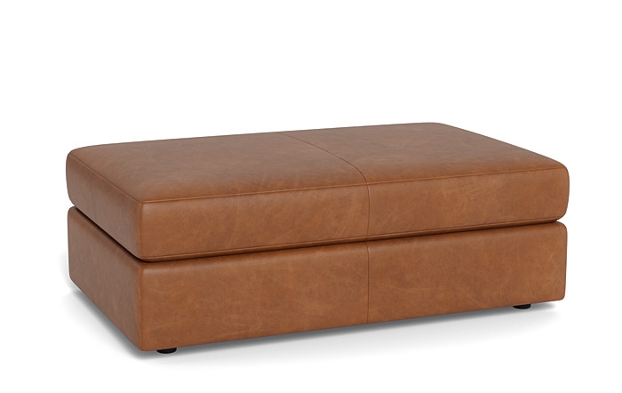 Lee Leather Larger Rectangle Ottoman with Storage Option - Image 1
