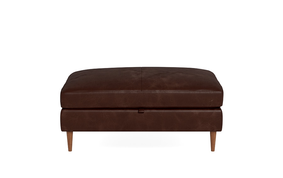 Sloan Leather Storage Ottoman - Image 0