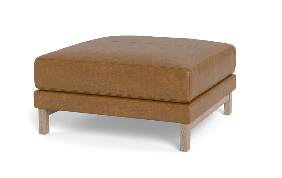 Gaby Square Leather Ottoman - Image 1