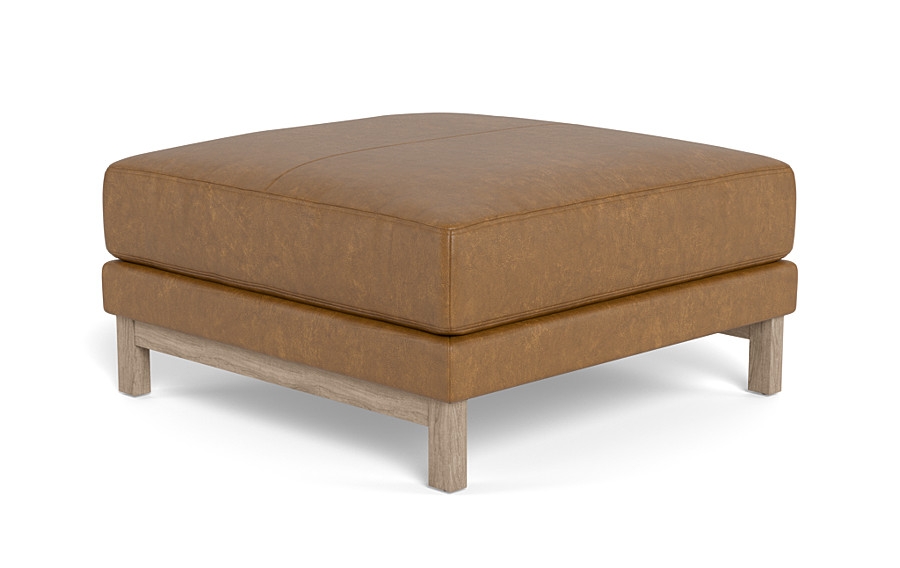 Gaby Square Leather Ottoman - Image 2