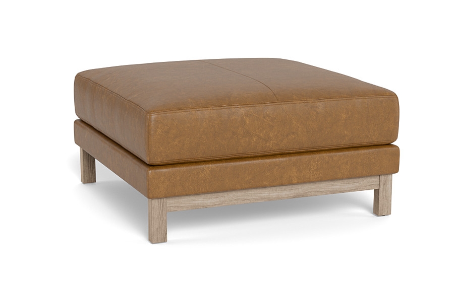 Gaby Square Leather Ottoman - Image 3