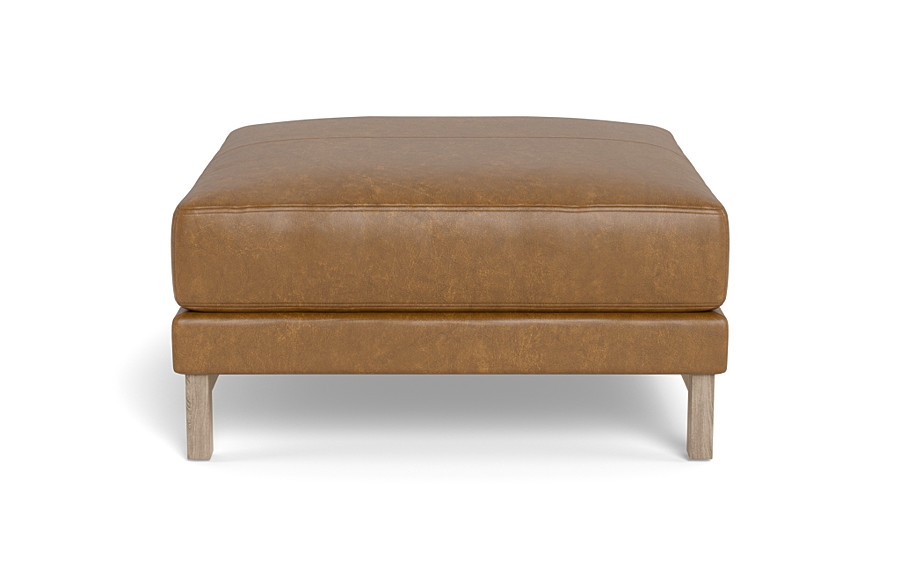 Gaby Square Leather Ottoman - Image 4