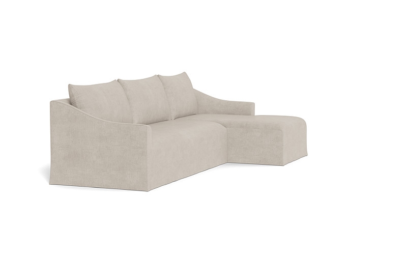 Dixon Slipcovered 3-Seat Right Chaise Sectional - Image 1
