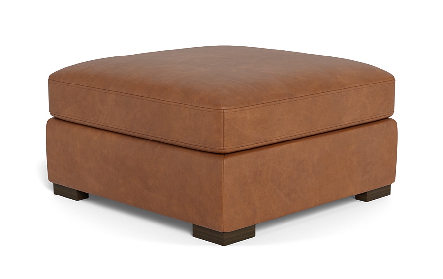 Scarlett Leather Square Ottoman - Image 1