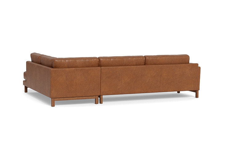 Gaby Leather 3-Seat Sectional with Right Bumper - Image 2