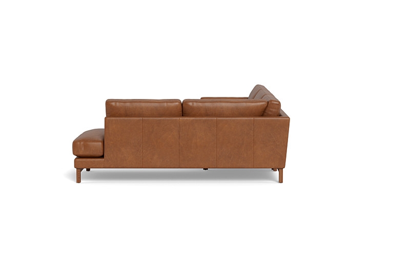 Gaby Leather 3-Seat Sectional with Right Bumper - Image 4