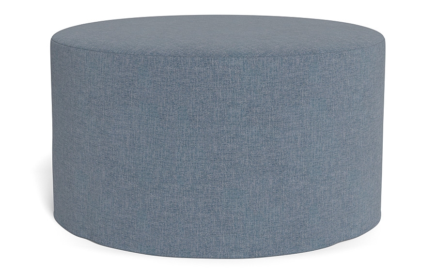 Dixon Slipcovered Round Ottoman - Image 3