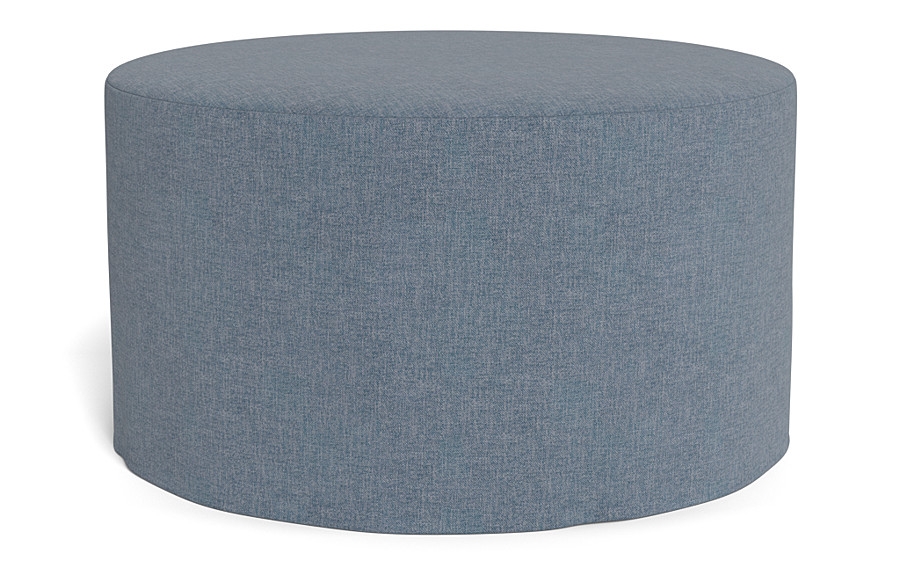 Dixon Slipcovered Round Ottoman - Image 4