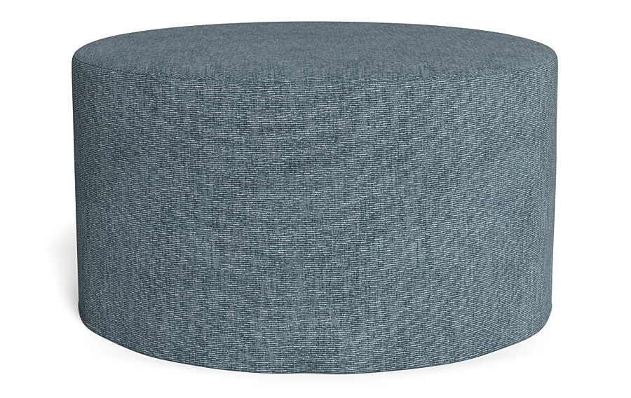 Dixon Slipcovered Round Ottoman - Image 0