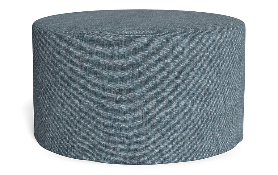Dixon Slipcovered Round Ottoman - Image 4