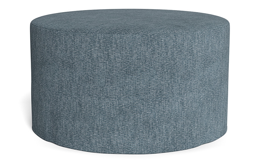 Dixon Slipcovered Round Ottoman - Image 3