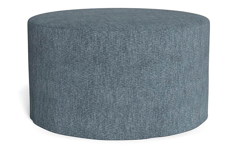 Dixon Slipcovered Round Ottoman - Image 1