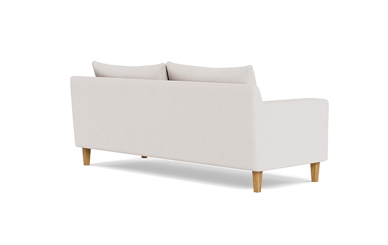Sloan Fabric 2-Seat Sofa, 91", Down Alternative Fill, Square Oak Leg, Bench Cushion, Standard 36" Depth, Porcelain Performance Linen - Image 2