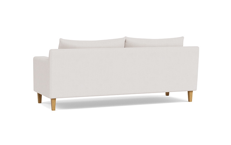 Sloan Fabric 2-Seat Sofa, 91", Down Alternative Fill, Square Oak Leg, Bench Cushion, Standard 36" Depth, Porcelain Performance Linen - Image 3