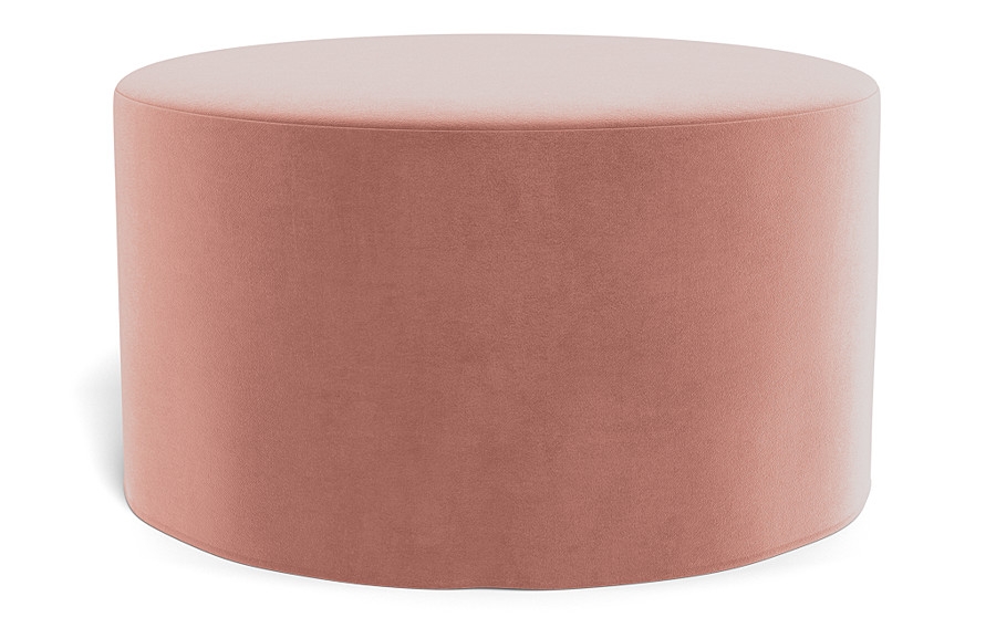 Dixon Slipcovered Round Ottoman - Image 0