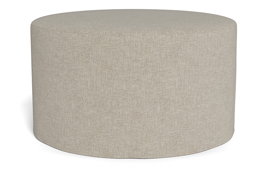 Dixon Slipcovered Round Ottoman - Image 0