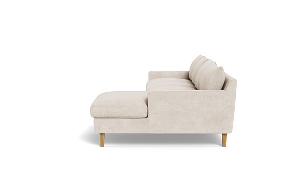 Sloan 4-Seat  Chaise Sectional, 134" length, 40" Deep, Square Tapered Oak Leg, Down Alternative Fill, Extra Wide Chaise, Standard Depth Chaise - Image 1