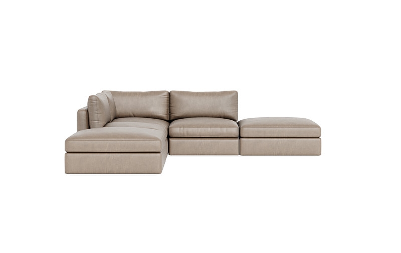 Tatum Leather Modular Corner Sectional with Ottomans - Image 0