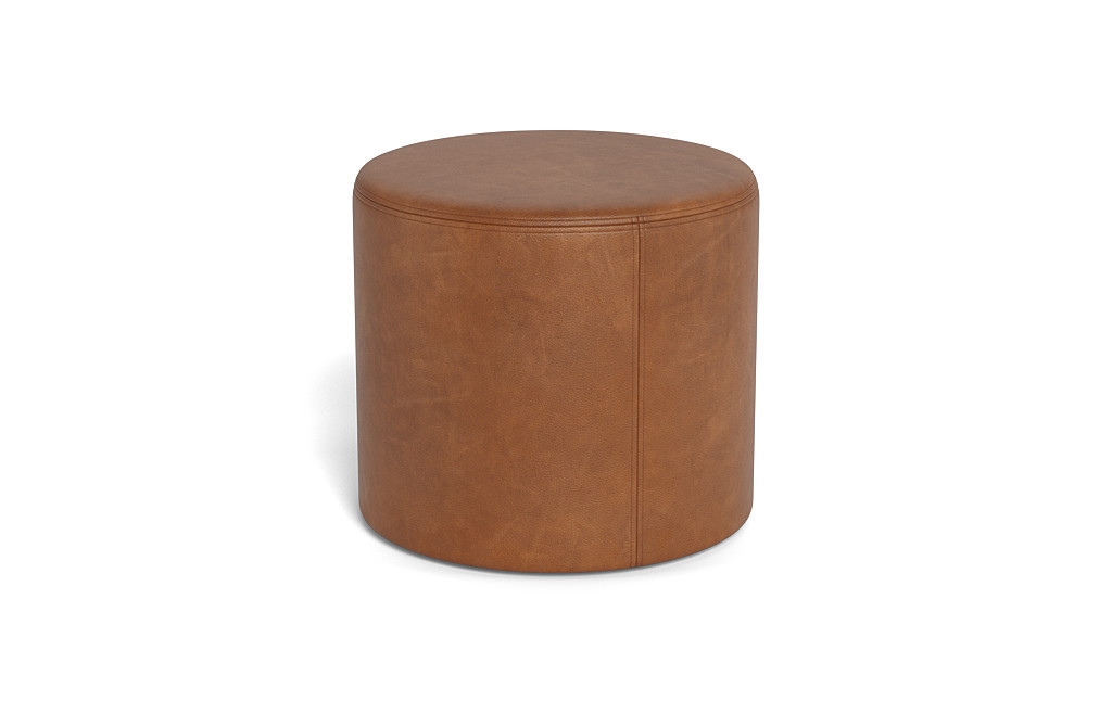 Colten Leather Round Stool Ottoman - Image 4