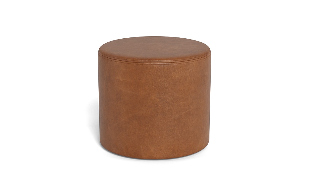 Colten Leather Round Stool Ottoman - Image 3