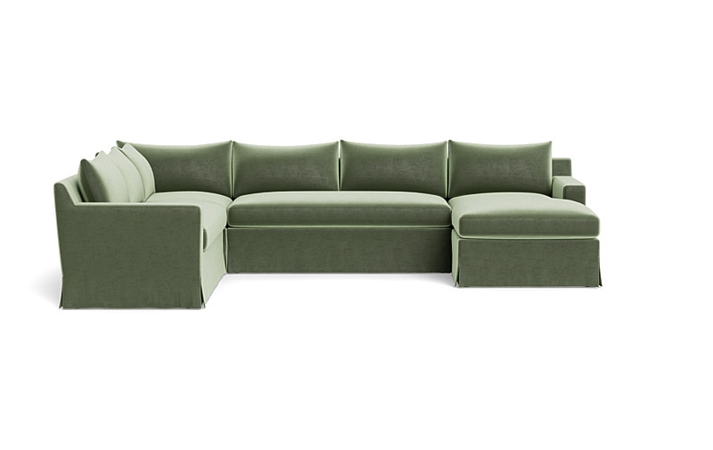 Sloan Slipcovered 4-Piece Corner Sectional Sofa with  Chaise - Image 0