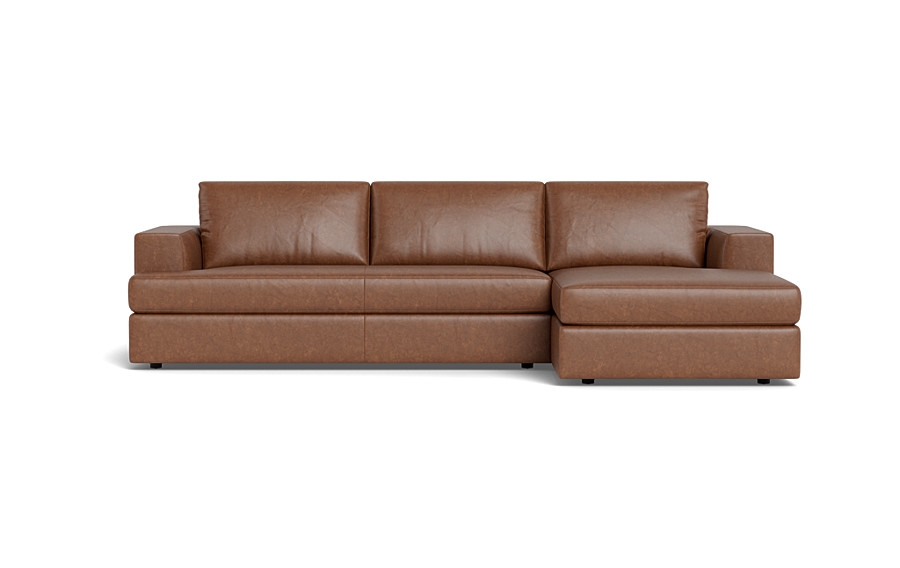 Lee Leather 3-Seat Right Chaise Sectional - Image 0