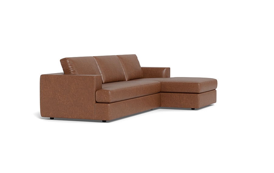 Lee Leather 3-Seat Right Chaise Sectional - Image 3