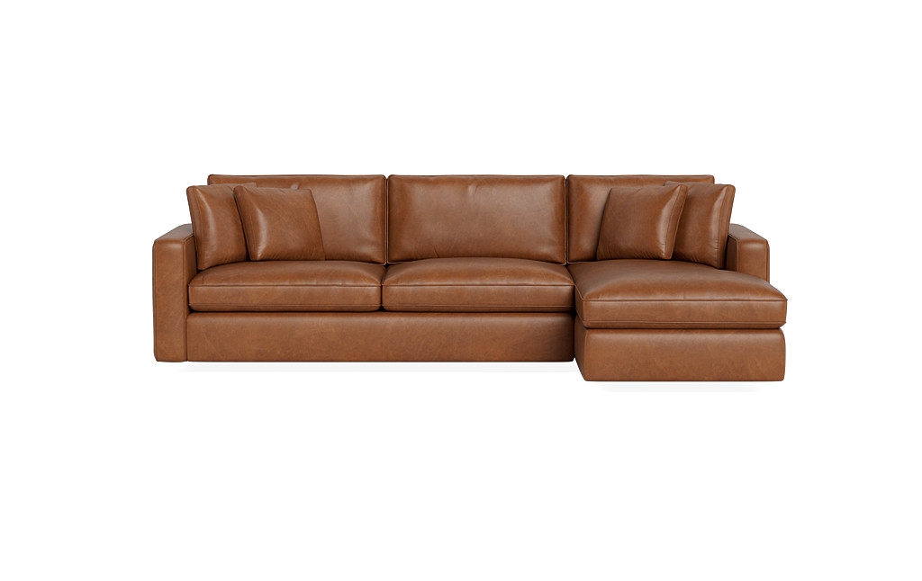 James Leather 3-Seat Right Chaise Sleeper Sectional - Image 0