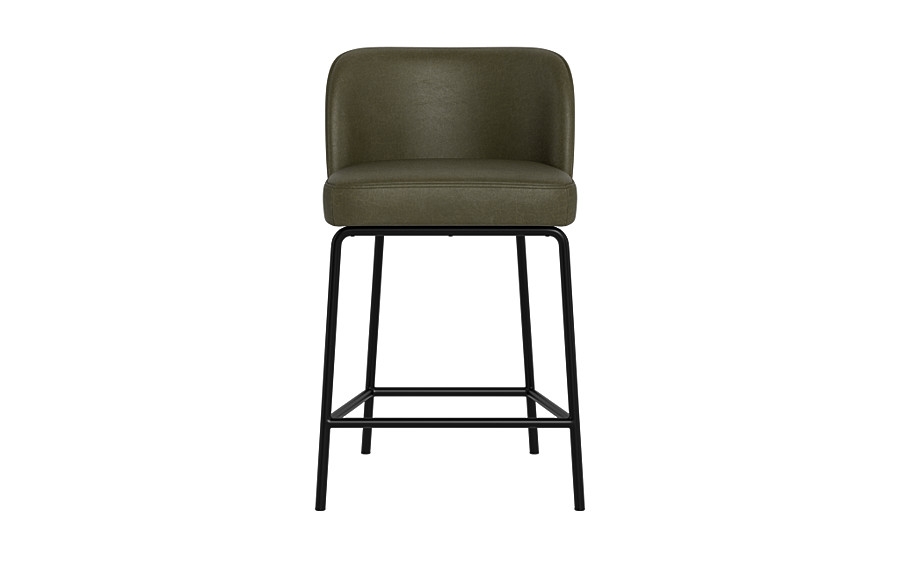 Graham Leather Metal Framed Upholstered Counter Stool - Image 0