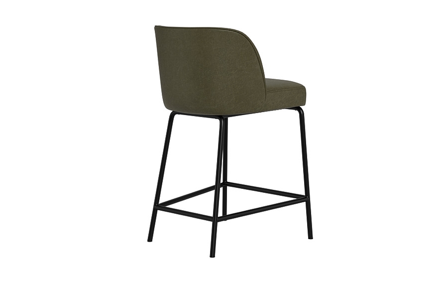 Graham Leather Metal Framed Upholstered Counter Stool - Image 4
