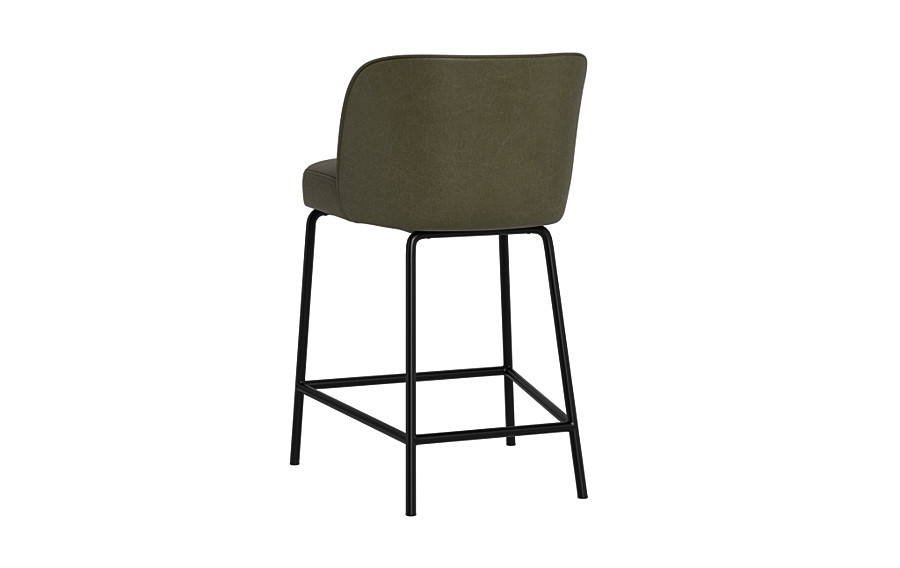 Graham Leather Metal Framed Upholstered Counter Stool - Image 1