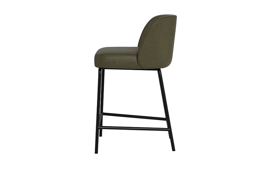 Graham Leather Metal Framed Upholstered Counter Stool - Image 3