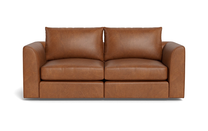 Beckham Leather Modular Fabric Loveseat - Image 0