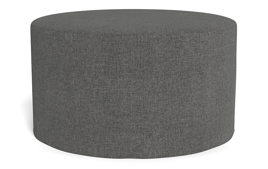 Dixon Slipcovered Round Ottoman - Image 0