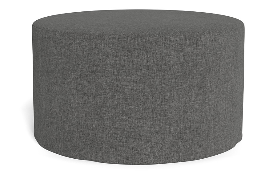 Dixon Slipcovered Round Ottoman - Image 1