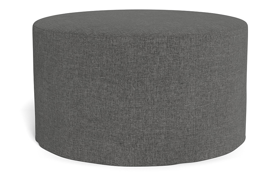 Dixon Slipcovered Round Ottoman - Image 4