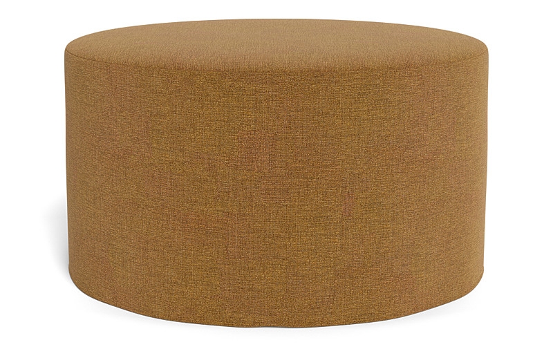 Dixon Slipcovered Round Ottoman - Image 1