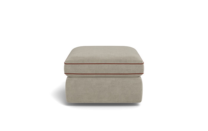James Rectangle Ottoman with Contrast Piping and Storage Option - Image 2