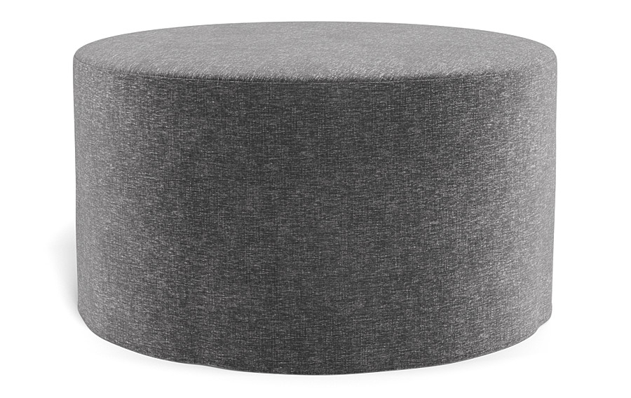 Dixon Slipcovered Round Ottoman - Image 1