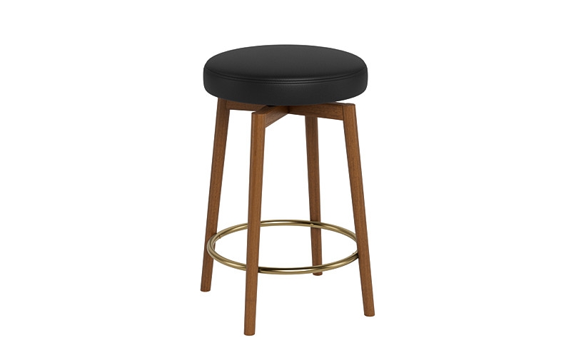 Caspine Leather Upholstered Counter Stool - Image 3